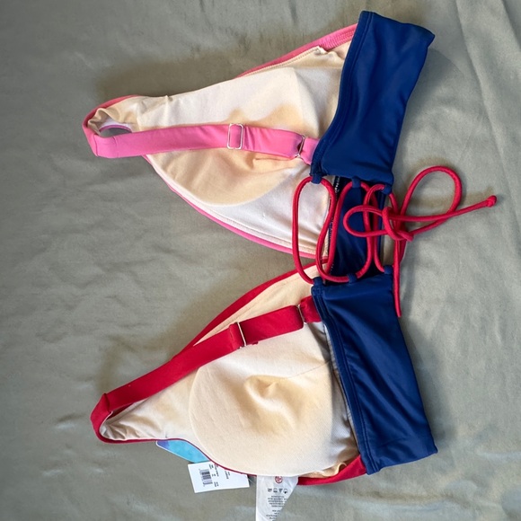 Beach Betty Colorblock Bikini Top size L - Picture 7 of 8